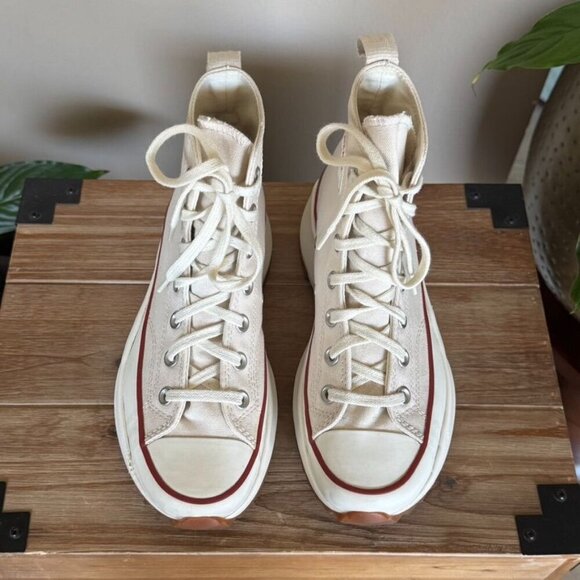 Converse Run Star Hike High in Parchment Gum Honey Platform Sneaker Size 7.5 - Picture 3 of 16